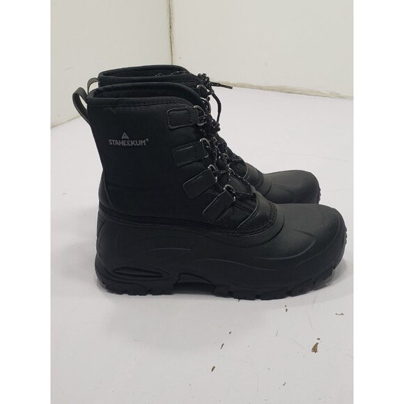 STAHEEKUM Men’s Insulated Lace Up Winter Snow Boot Black Size US 8 3M Thinsulate - Picture 2 of 7